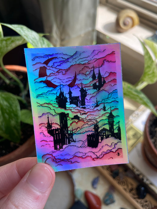 "Clouds & Candy" Vinyl Holographic Sticker